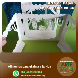 Pesebre Plegable Elaborado a Mano 3D