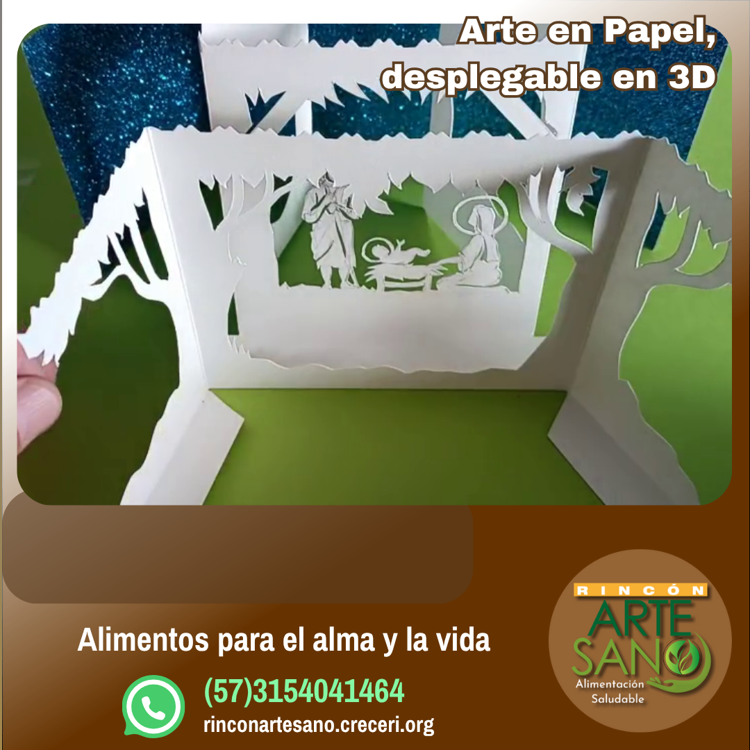 Pesebre Plegable Elaborado a Mano 3D
